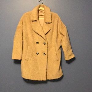Free People furry tan jacket size XS